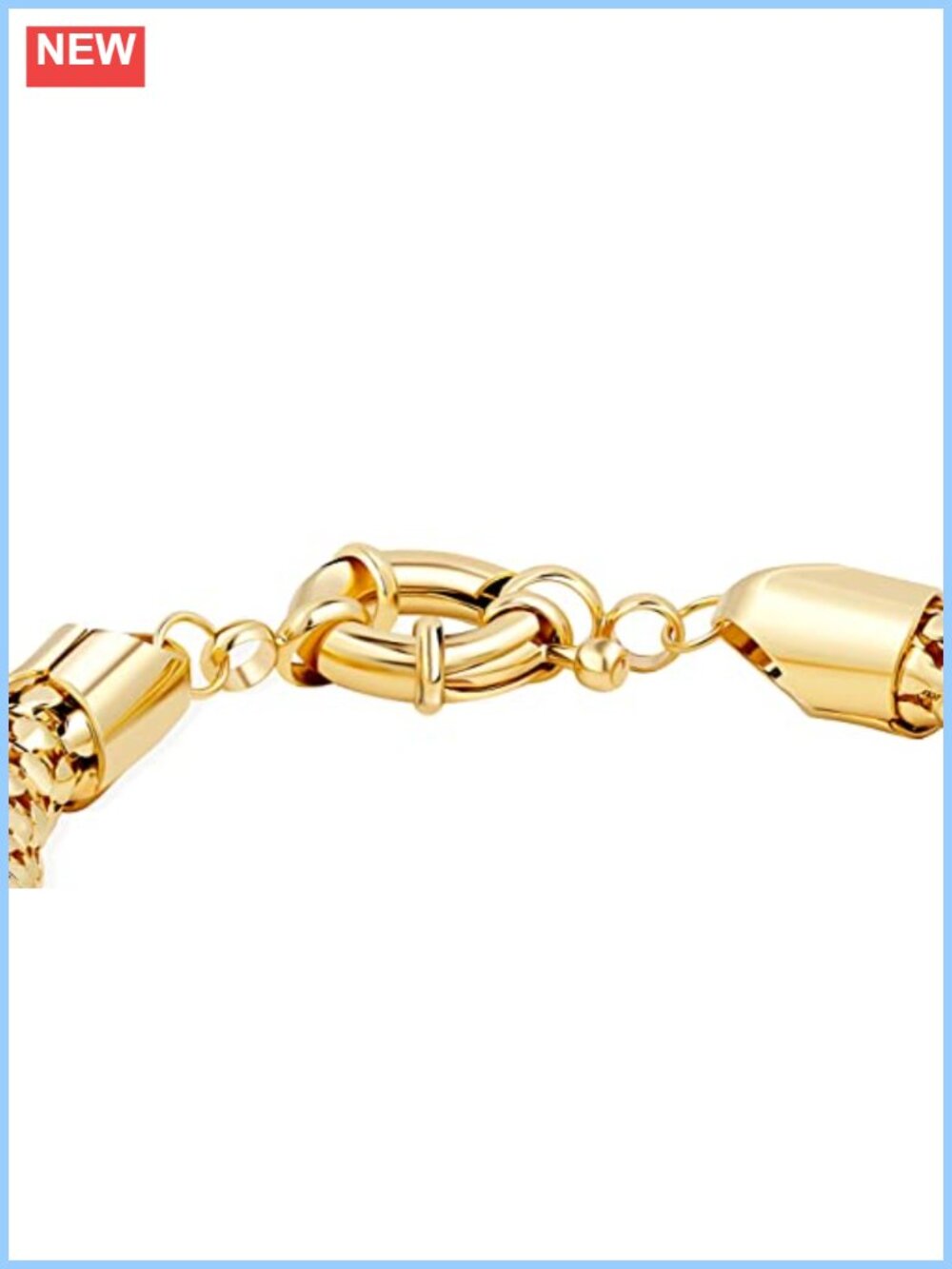 18K Gold Plated Popcorn Mesh Chain Necklace Spring Ring - Picture 6 of 6
